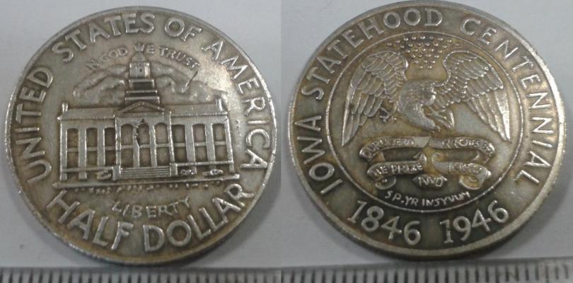 50 центов 1946 года "Столетие государственности штата Айова"