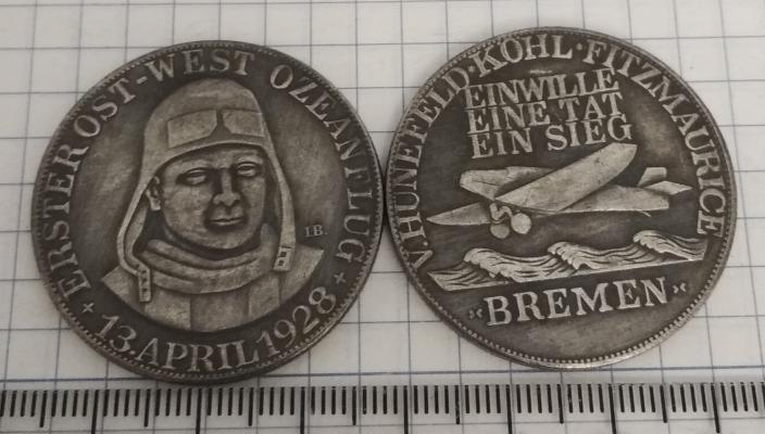 Медаль "Первый трансатлантический перелет" 1928 года