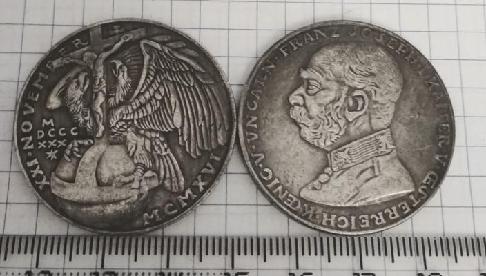 Медаль "Смерть Франц Иосиф 1" 1916 года